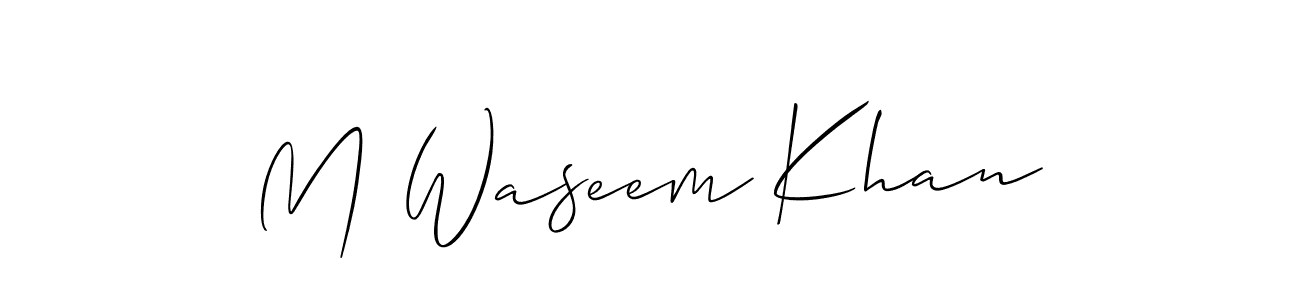 Also You can easily find your signature by using the search form. We will create M Waseem Khan name handwritten signature images for you free of cost using Allison_Script sign style. M Waseem Khan signature style 2 images and pictures png