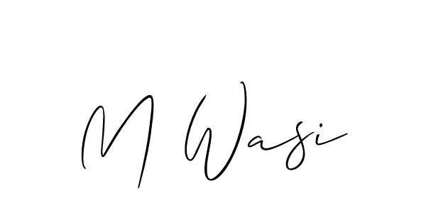 You should practise on your own different ways (Allison_Script) to write your name (M Wasi) in signature. don't let someone else do it for you. M Wasi signature style 2 images and pictures png