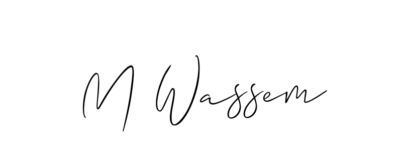 How to make M Wassem name signature. Use Allison_Script style for creating short signs online. This is the latest handwritten sign. M Wassem signature style 2 images and pictures png