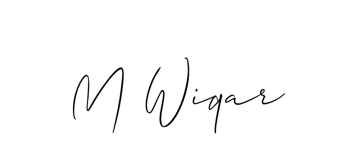 Make a short M Wiqar signature style. Manage your documents anywhere anytime using Allison_Script. Create and add eSignatures, submit forms, share and send files easily. M Wiqar signature style 2 images and pictures png