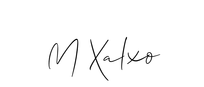 Also we have M Xalxo name is the best signature style. Create professional handwritten signature collection using Allison_Script autograph style. M Xalxo signature style 2 images and pictures png