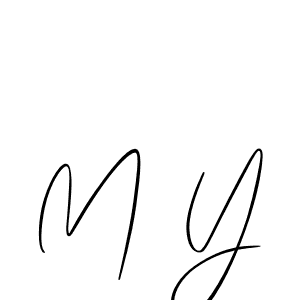 if you are searching for the best signature style for your name M Y. so please give up your signature search. here we have designed multiple signature styles  using Allison_Script. M Y signature style 2 images and pictures png