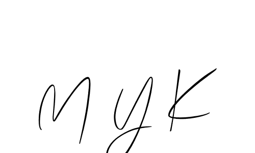 Make a beautiful signature design for name M Y K. With this signature (Allison_Script) style, you can create a handwritten signature for free. M Y K signature style 2 images and pictures png