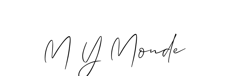 M Y Monde stylish signature style. Best Handwritten Sign (Allison_Script) for my name. Handwritten Signature Collection Ideas for my name M Y Monde. M Y Monde signature style 2 images and pictures png