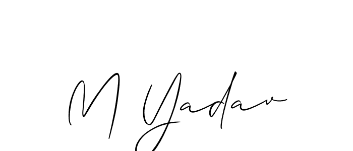 Design your own signature with our free online signature maker. With this signature software, you can create a handwritten (Allison_Script) signature for name M Yadav. M Yadav signature style 2 images and pictures png