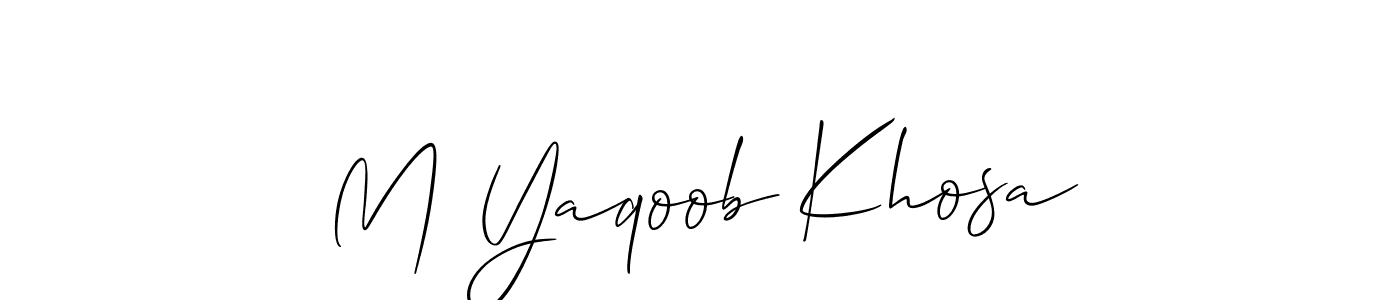 Create a beautiful signature design for name M Yaqoob Khosa. With this signature (Allison_Script) fonts, you can make a handwritten signature for free. M Yaqoob Khosa signature style 2 images and pictures png