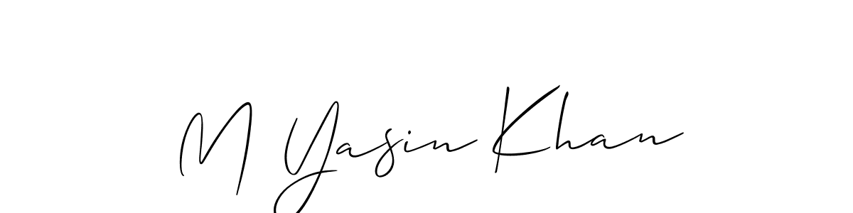 Use a signature maker to create a handwritten signature online. With this signature software, you can design (Allison_Script) your own signature for name M Yasin Khan. M Yasin Khan signature style 2 images and pictures png