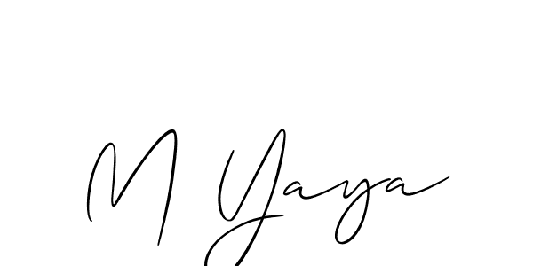 Use a signature maker to create a handwritten signature online. With this signature software, you can design (Allison_Script) your own signature for name M Yaya. M Yaya signature style 2 images and pictures png