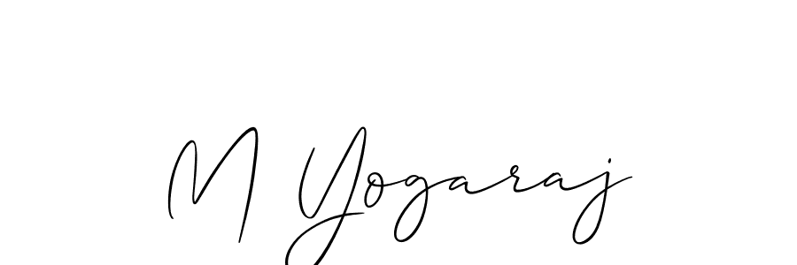 The best way (Allison_Script) to make a short signature is to pick only two or three words in your name. The name M Yogaraj include a total of six letters. For converting this name. M Yogaraj signature style 2 images and pictures png