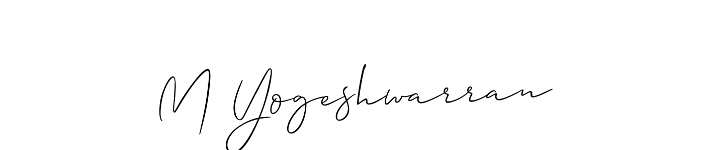 How to make M Yogeshwarran signature? Allison_Script is a professional autograph style. Create handwritten signature for M Yogeshwarran name. M Yogeshwarran signature style 2 images and pictures png