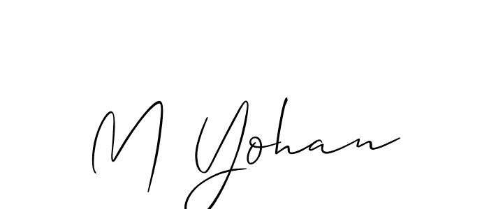 if you are searching for the best signature style for your name M Yohan. so please give up your signature search. here we have designed multiple signature styles  using Allison_Script. M Yohan signature style 2 images and pictures png