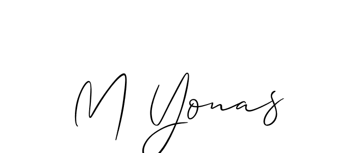 Design your own signature with our free online signature maker. With this signature software, you can create a handwritten (Allison_Script) signature for name M Yonas. M Yonas signature style 2 images and pictures png