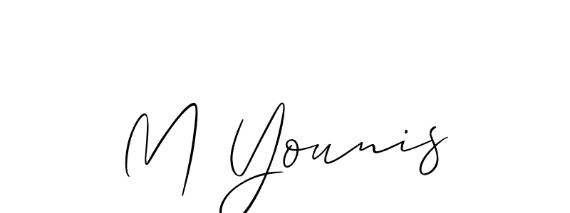 How to make M Younis signature? Allison_Script is a professional autograph style. Create handwritten signature for M Younis name. M Younis signature style 2 images and pictures png