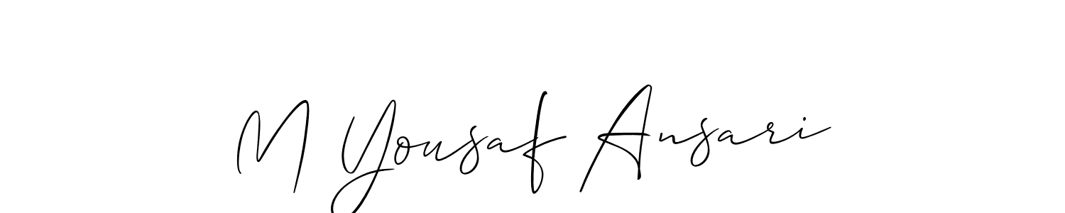 Make a short M Yousaf Ansari signature style. Manage your documents anywhere anytime using Allison_Script. Create and add eSignatures, submit forms, share and send files easily. M Yousaf Ansari signature style 2 images and pictures png