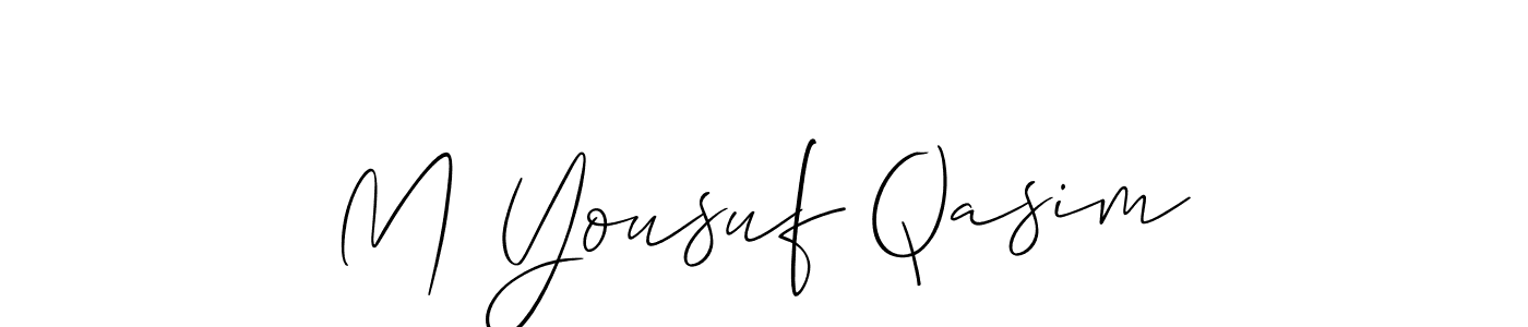 Also You can easily find your signature by using the search form. We will create M Yousuf Qasim name handwritten signature images for you free of cost using Allison_Script sign style. M Yousuf Qasim signature style 2 images and pictures png