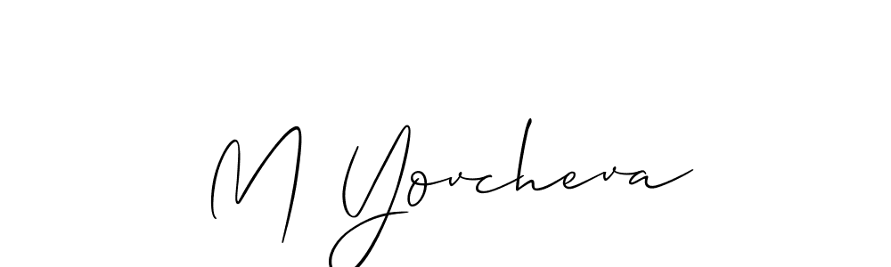 How to make M Yovcheva signature? Allison_Script is a professional autograph style. Create handwritten signature for M Yovcheva name. M Yovcheva signature style 2 images and pictures png