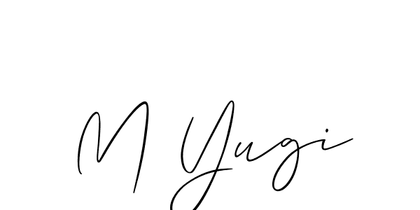 The best way (Allison_Script) to make a short signature is to pick only two or three words in your name. The name M Yugi include a total of six letters. For converting this name. M Yugi signature style 2 images and pictures png