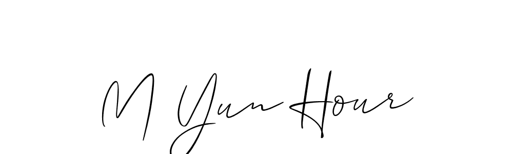 Make a short M Yun Hour signature style. Manage your documents anywhere anytime using Allison_Script. Create and add eSignatures, submit forms, share and send files easily. M Yun Hour signature style 2 images and pictures png