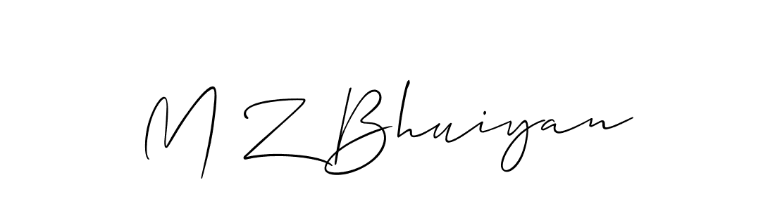 How to make M Z Bhuiyan signature? Allison_Script is a professional autograph style. Create handwritten signature for M Z Bhuiyan name. M Z Bhuiyan signature style 2 images and pictures png