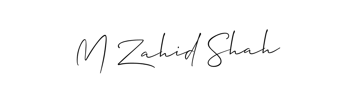 How to make M Zahid Shah name signature. Use Allison_Script style for creating short signs online. This is the latest handwritten sign. M Zahid Shah signature style 2 images and pictures png