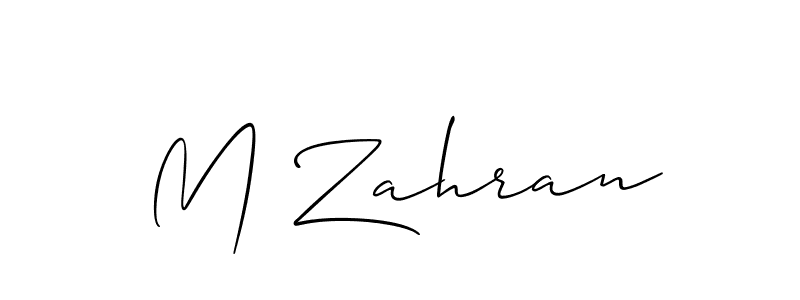 if you are searching for the best signature style for your name M Zahran. so please give up your signature search. here we have designed multiple signature styles  using Allison_Script. M Zahran signature style 2 images and pictures png
