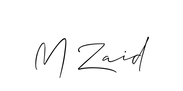 How to make M Zaid name signature. Use Allison_Script style for creating short signs online. This is the latest handwritten sign. M Zaid signature style 2 images and pictures png