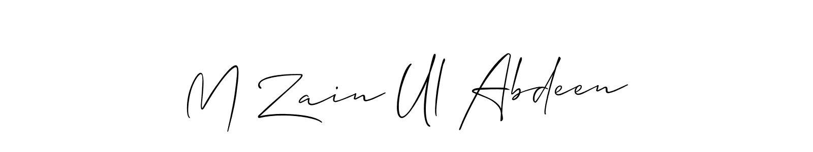 This is the best signature style for the M Zain Ul Abdeen name. Also you like these signature font (Allison_Script). Mix name signature. M Zain Ul Abdeen signature style 2 images and pictures png