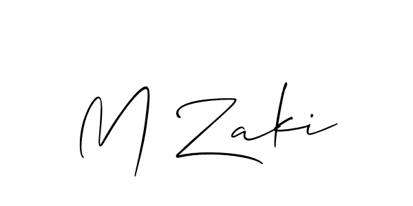 The best way (Allison_Script) to make a short signature is to pick only two or three words in your name. The name M Zaki include a total of six letters. For converting this name. M Zaki signature style 2 images and pictures png