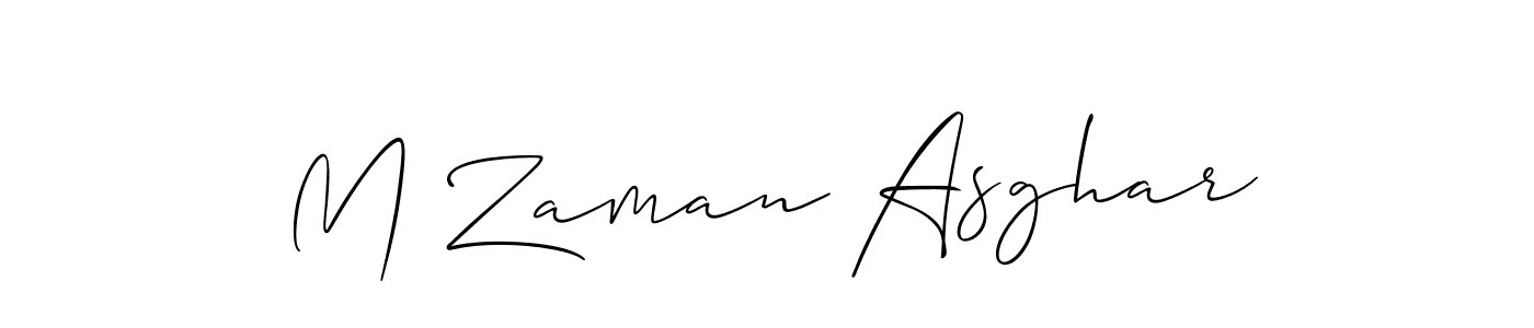 How to make M Zaman Asghar name signature. Use Allison_Script style for creating short signs online. This is the latest handwritten sign. M Zaman Asghar signature style 2 images and pictures png