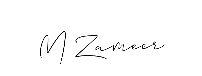Make a beautiful signature design for name M Zameer. With this signature (Allison_Script) style, you can create a handwritten signature for free. M Zameer signature style 2 images and pictures png