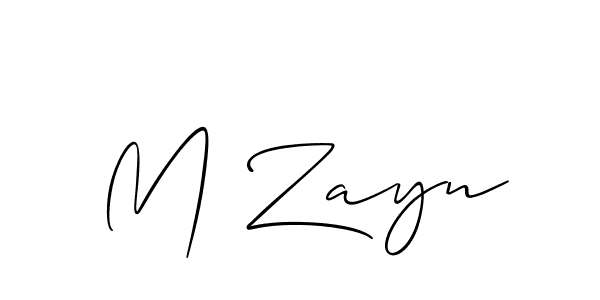 Create a beautiful signature design for name M Zayn. With this signature (Allison_Script) fonts, you can make a handwritten signature for free. M Zayn signature style 2 images and pictures png