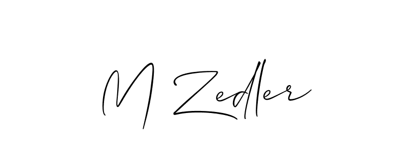 M Zedler stylish signature style. Best Handwritten Sign (Allison_Script) for my name. Handwritten Signature Collection Ideas for my name M Zedler. M Zedler signature style 2 images and pictures png