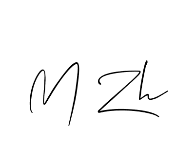 if you are searching for the best signature style for your name M Zh. so please give up your signature search. here we have designed multiple signature styles  using Allison_Script. M Zh signature style 2 images and pictures png