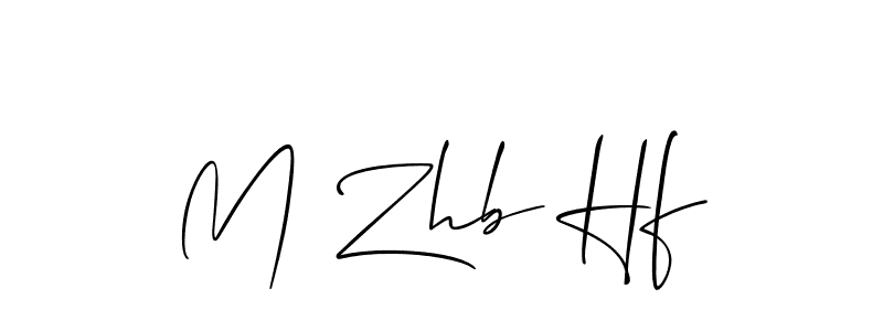 How to make M Zhb Hf name signature. Use Allison_Script style for creating short signs online. This is the latest handwritten sign. M Zhb Hf signature style 2 images and pictures png