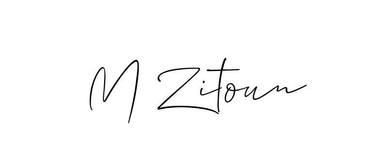 Also You can easily find your signature by using the search form. We will create M Zitoun name handwritten signature images for you free of cost using Allison_Script sign style. M Zitoun signature style 2 images and pictures png