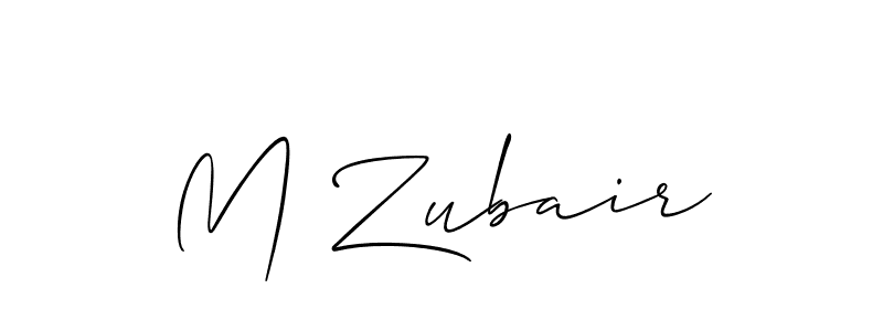 Also You can easily find your signature by using the search form. We will create M Zubair name handwritten signature images for you free of cost using Allison_Script sign style. M Zubair signature style 2 images and pictures png