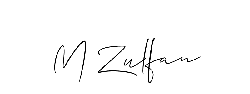 Also we have M Zulfan name is the best signature style. Create professional handwritten signature collection using Allison_Script autograph style. M Zulfan signature style 2 images and pictures png