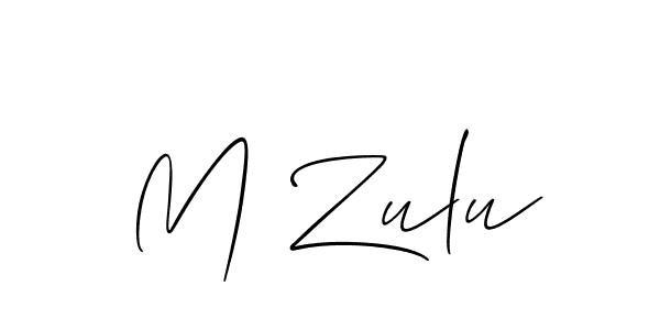 Similarly Allison_Script is the best handwritten signature design. Signature creator online .You can use it as an online autograph creator for name M Zulu. M Zulu signature style 2 images and pictures png