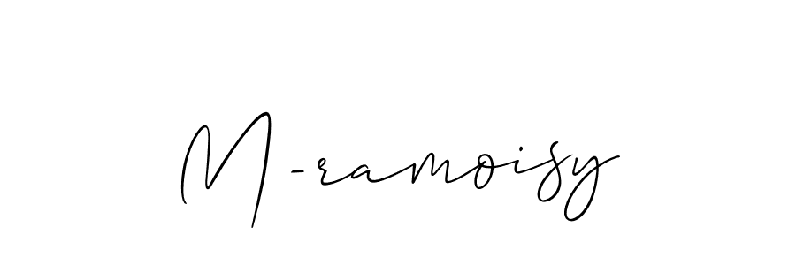 Allison_Script is a professional signature style that is perfect for those who want to add a touch of class to their signature. It is also a great choice for those who want to make their signature more unique. Get M-ramoisy name to fancy signature for free. M-ramoisy signature style 2 images and pictures png