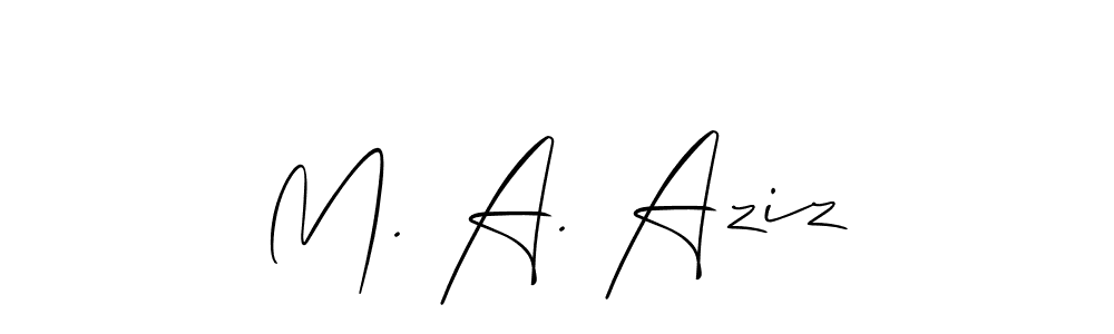 Once you've used our free online signature maker to create your best signature Allison_Script style, it's time to enjoy all of the benefits that M. A. Aziz name signing documents. M. A. Aziz signature style 2 images and pictures png