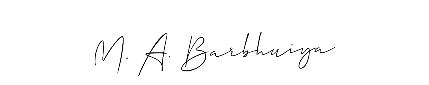 This is the best signature style for the M. A. Barbhuiya name. Also you like these signature font (Allison_Script). Mix name signature. M. A. Barbhuiya signature style 2 images and pictures png