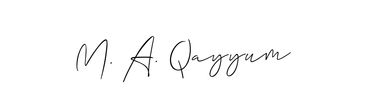 Also You can easily find your signature by using the search form. We will create M. A. Qayyum name handwritten signature images for you free of cost using Allison_Script sign style. M. A. Qayyum signature style 2 images and pictures png