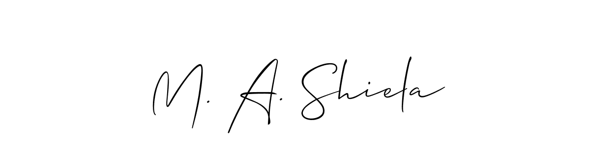 Also we have M. A. Shiela name is the best signature style. Create professional handwritten signature collection using Allison_Script autograph style. M. A. Shiela signature style 2 images and pictures png