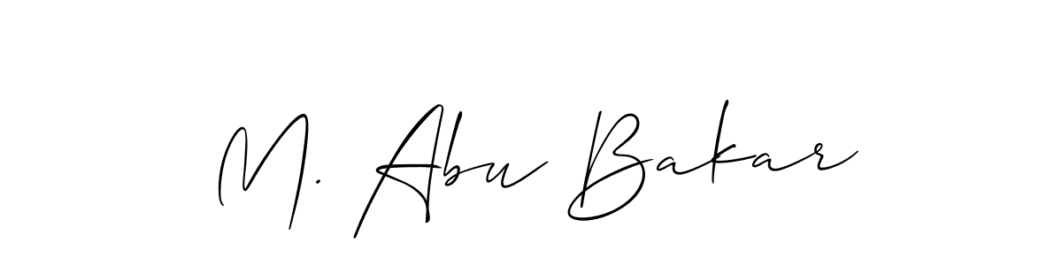 How to Draw M. Abu Bakar signature style? Allison_Script is a latest design signature styles for name M. Abu Bakar. M. Abu Bakar signature style 2 images and pictures png
