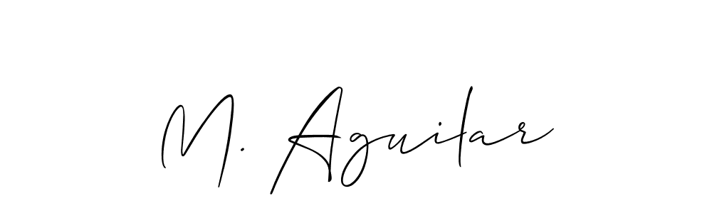 This is the best signature style for the M. Aguilar name. Also you like these signature font (Allison_Script). Mix name signature. M. Aguilar signature style 2 images and pictures png