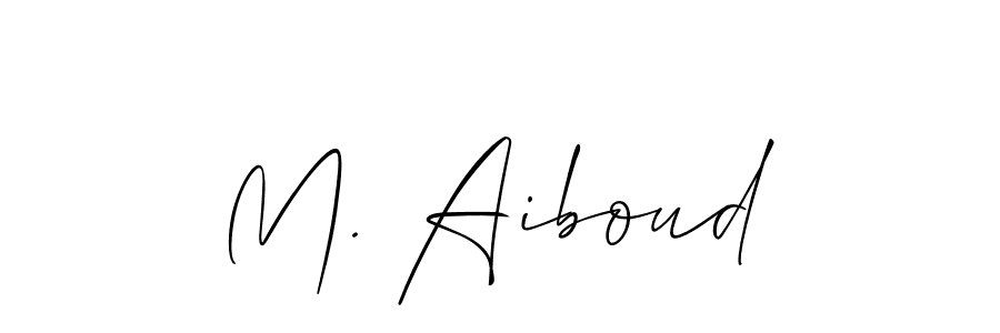 Allison_Script is a professional signature style that is perfect for those who want to add a touch of class to their signature. It is also a great choice for those who want to make their signature more unique. Get M. Aiboud name to fancy signature for free. M. Aiboud signature style 2 images and pictures png