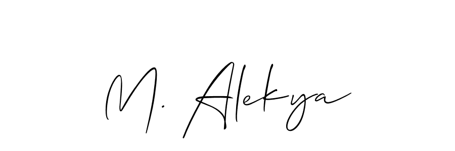Make a beautiful signature design for name M. Alekya. With this signature (Allison_Script) style, you can create a handwritten signature for free. M. Alekya signature style 2 images and pictures png