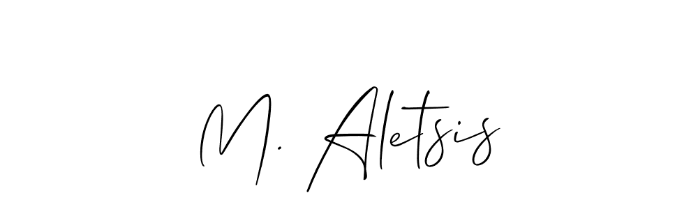 Allison_Script is a professional signature style that is perfect for those who want to add a touch of class to their signature. It is also a great choice for those who want to make their signature more unique. Get M. Aletsis name to fancy signature for free. M. Aletsis signature style 2 images and pictures png