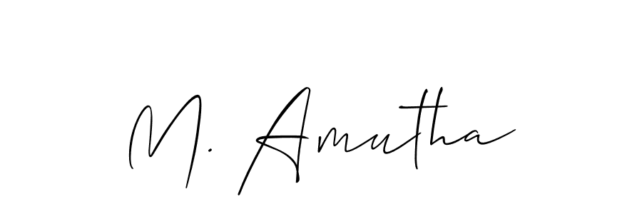 Allison_Script is a professional signature style that is perfect for those who want to add a touch of class to their signature. It is also a great choice for those who want to make their signature more unique. Get M. Amutha name to fancy signature for free. M. Amutha signature style 2 images and pictures png