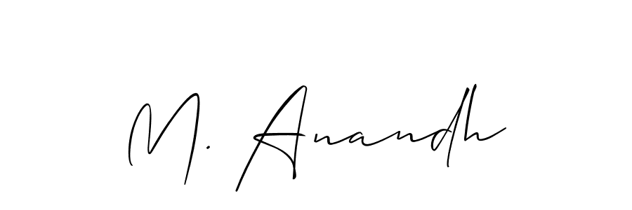 Make a beautiful signature design for name M. Anandh. With this signature (Allison_Script) style, you can create a handwritten signature for free. M. Anandh signature style 2 images and pictures png
